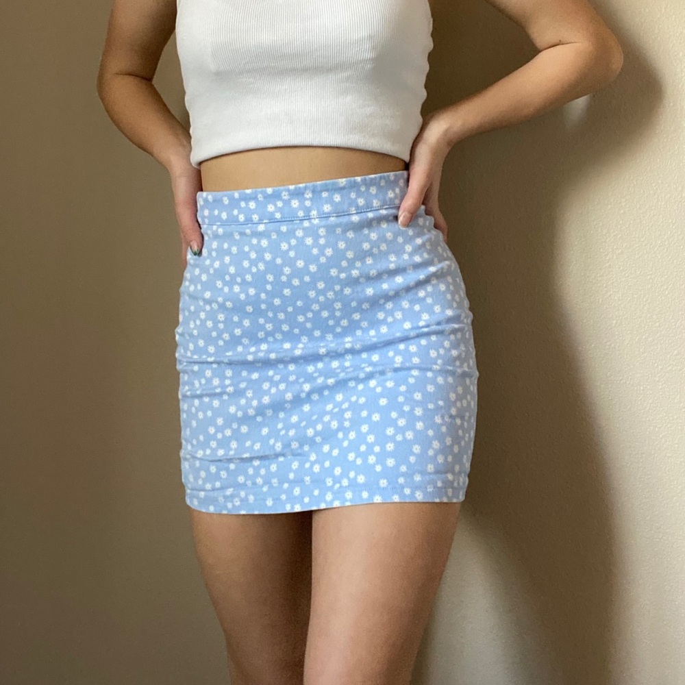 Flower Print Mini Skirt